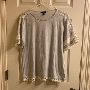 J. Crew Cotton/Lace Tee